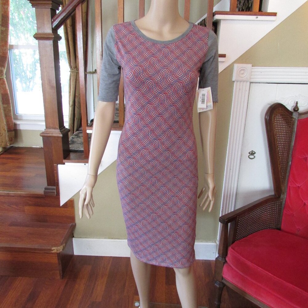 LULA ROE NWT X-Small Julia Multi Color Stretch Dress